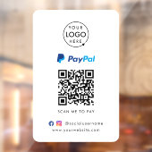Paypal QR-code betaling | Scan om het bedrijfslogo Raamsticker (Vel 2)