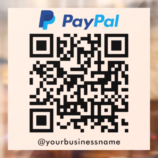 Paypal QR Code Betaling Scan om Soft Peach te beta Raamsticker (Vel 2)