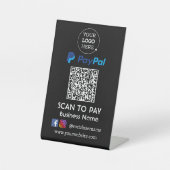 PayPal QR-code Betaling | Scannen naar betaling Reclamebord Met Voetstuk (Voorkant)