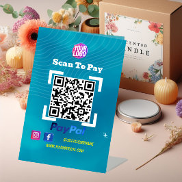 PayPal QR-code Betaling | Scannen naar zakelijke L Reclamebord Met Voetstuk