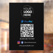 PayPal QR-code Betaling | Scannen naar zwart betal Raamsticker (Vel 2)