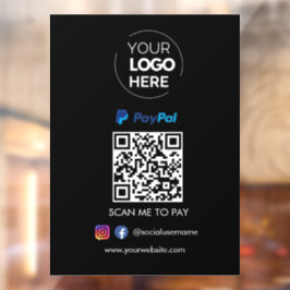 PayPal QR-code Betaling | Scannen naar zwart betal Raamsticker