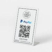 PayPal QR-code Betaling Voeg Logo toe Sociale medi Reclamebord Met Voetstuk (Voorkant)