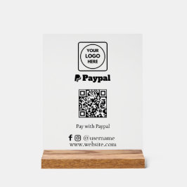 PayPal QR Code | Custom Scan-to-Pay Business Logo Acryl Bord