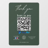 Paypal QR Code Logo Bedankt Scan om te betalen Raamsticker (Vel)