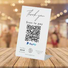 Paypal QR-code logo Scan om te betalen Dank je Reclamebord Met Voetstuk