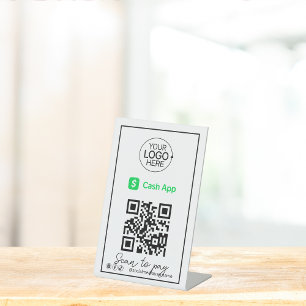 PayPal QR Code Payment Logo Script Social Media Reclamebord Met Voetstuk