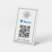 PayPal QR Code Payment Logo Script Social Media Reclamebord Met Voetstuk (Voorkant)
