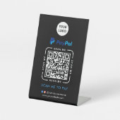 Paypal QR Code Payment | Scan to Pay Business Logo Reclamebord Met Voetstuk (Voorkant)