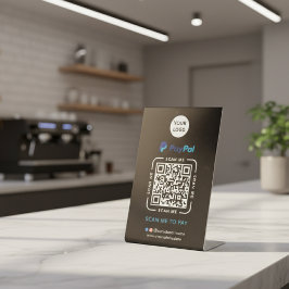 Paypal QR Code Payment | Scan to Pay Business Logo Reclamebord Met Voetstuk