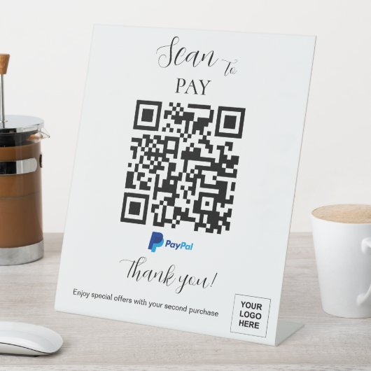 PayPal-QR-code Reclamebord Met Voetstuk (Insitu)