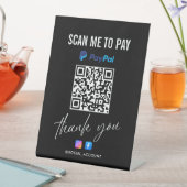 PAYPAL QR CODE SCAN OM TE BETALEN BEDANKT ZWART RECLAMEBORD MET VOETSTUK (Insitu)