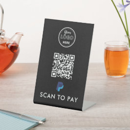 PayPal QR-code Scannen naar professionele Logo zwa Reclamebord Met Voetstuk
