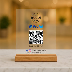 PayPal QR-code   Scannen naar zakelijke Logo betal Acryl Bord