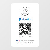 PayPal QR-code | Scannen naar zakelijke Logo betal Raamsticker (Vel)