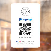 PayPal QR-code | Scannen naar zakelijke Logo betal Raamsticker (Vel 2)