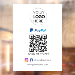 PayPal QR-code | Scannen naar zakelijke Logo betal Raamsticker