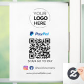 PayPal QR-code | Scannen naar zakelijke Logo betal Raamsticker (Huis)