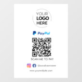 PayPal QR-code | Scannen naar zakelijke Logo betal Raamsticker (Vel)