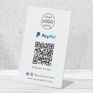 PayPal QR-code Scannen naar zakelijke Logo betal Reclamebord Met Voetstuk