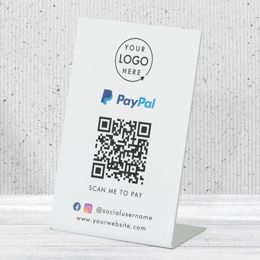 PayPal QR-code | Scannen naar zakelijke Logo betal Reclamebord Met Voetstuk