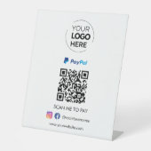 PayPal QR-code | Scannen naar zakelijke Logo betal Reclamebord Met Voetstuk (Voorkant)