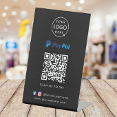 PayPal QR-code | Scannen naar zwart Logo betalen Reclamebord Met Voetstuk