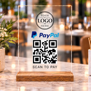 Paypal Scan om te betalen tafelmodel display
