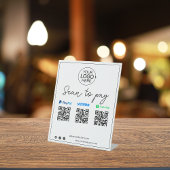 PayPal Venmo Cash App Mobiel Betaalscript Reclamebord Met Voetstuk