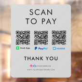 PayPal Venmo Cash App Scan om QR-code grijs te bet Raamsticker (Vel 2)
