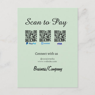 paypal venmo visa card scan to pay QR social media Briefkaart