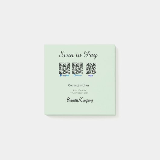 paypal venmo visa card scan to pay QR social media Post-it® Notes (Voorkant)