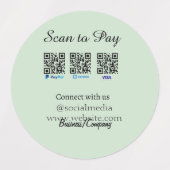 paypal venmo visa kaart scan om QR sociale media t Labels (Design 2)