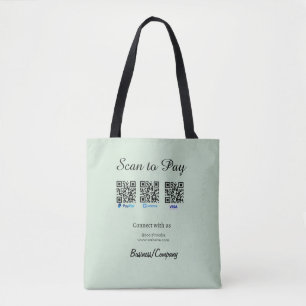 paypal venmo visa kaart scan om QR sociale media t Tote Bag