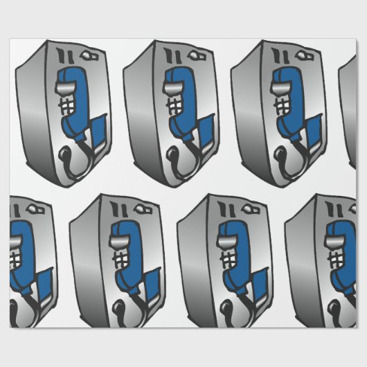 Payphone Blue Telefoon Cadeaupapier (Vlak)