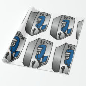 Payphone Blue Telefoon Cadeaupapier (Uitgerold)