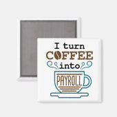 Payroll Clerk ik maak van koffie een loonrol Magneet (Voorkant / Achterkant)