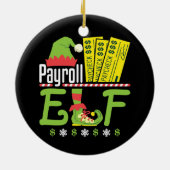 Payroll Elf Kerst Kerstvakantie Kantoor Keramisch Ornament (Achterkant)