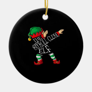 Payroll Elf Kerstmis Payroll Clerk Manager Keramisch Ornament