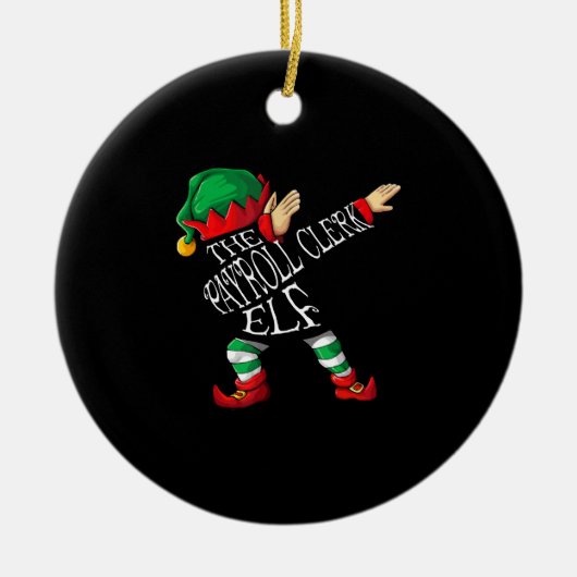 Payroll Elf Kerstmis Payroll Clerk Manager Keramisch Ornament (Voorkant)