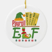 Payroll Elf met Kerstmis Clerk Keramisch Ornament (Achterkant)