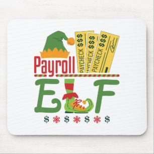 Payroll Elf met Kerstmis Clerk Manager Muismat