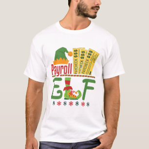 Payroll Elf met Kerstmis Clerk T-shirt