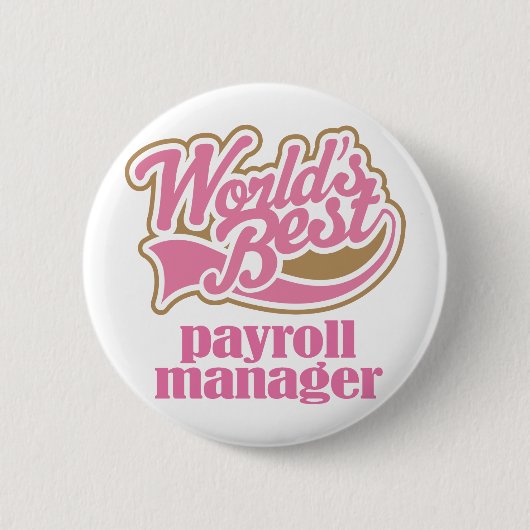 Payroll Manager roze Gift Ronde Button 5,7 Cm (Voorkant)