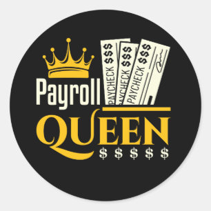 Payroll Queen Ronde Sticker