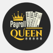 Payroll Queen Ronde Sticker (Voorkant)