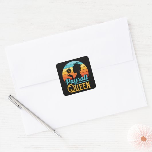Payroll Queen Vrouwen Vierkante Sticker (Envelop)