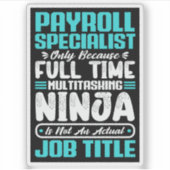 Payroll Specialist Functie Titel Beroep Vaardighed Sticker (Voorkant)