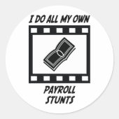 Payroll Stunts Ronde Sticker (Voorkant)