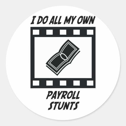 Payroll Stunts Ronde Sticker (Voorkant)